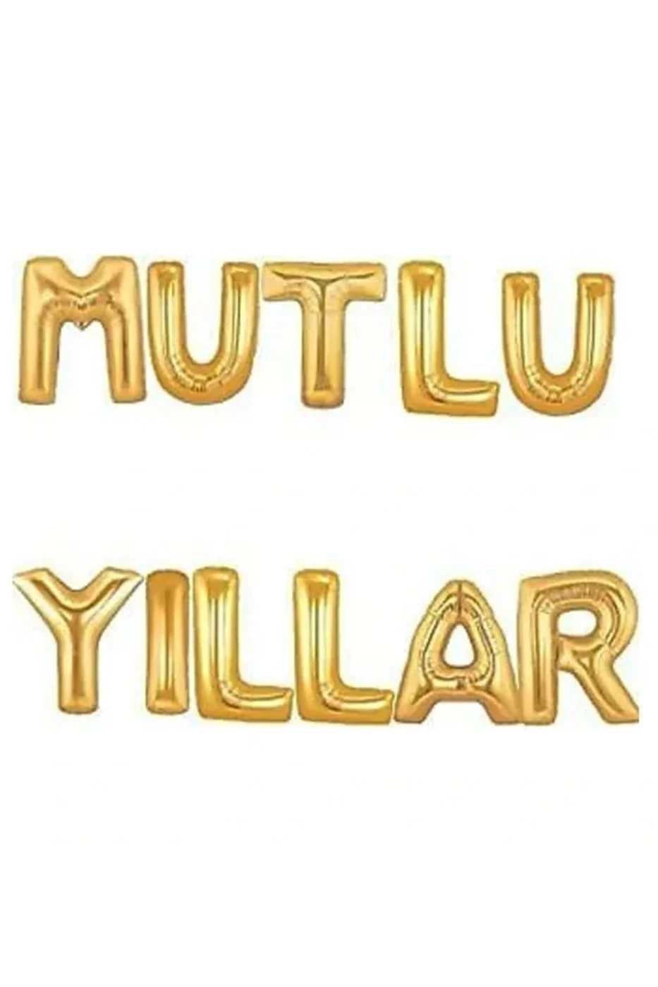 Mutlu Yıllar Folyo Balon Yazısı Set 36 cm Yılbaşı Süsü Seti gorsel 4