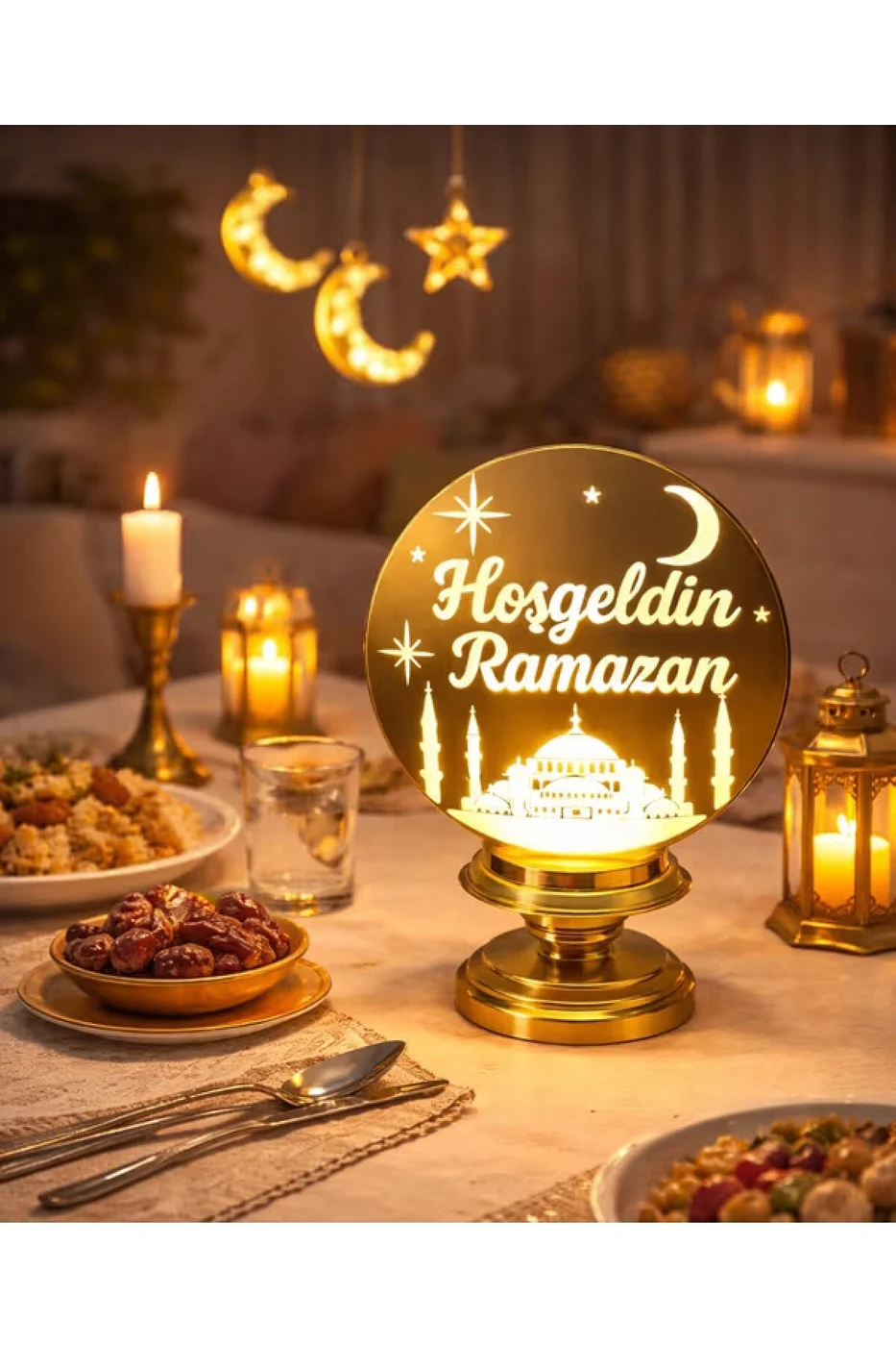 Lüks Hoşgeldin Ramazan Işıklı Dekor Ramazan Süsü gorsel 4