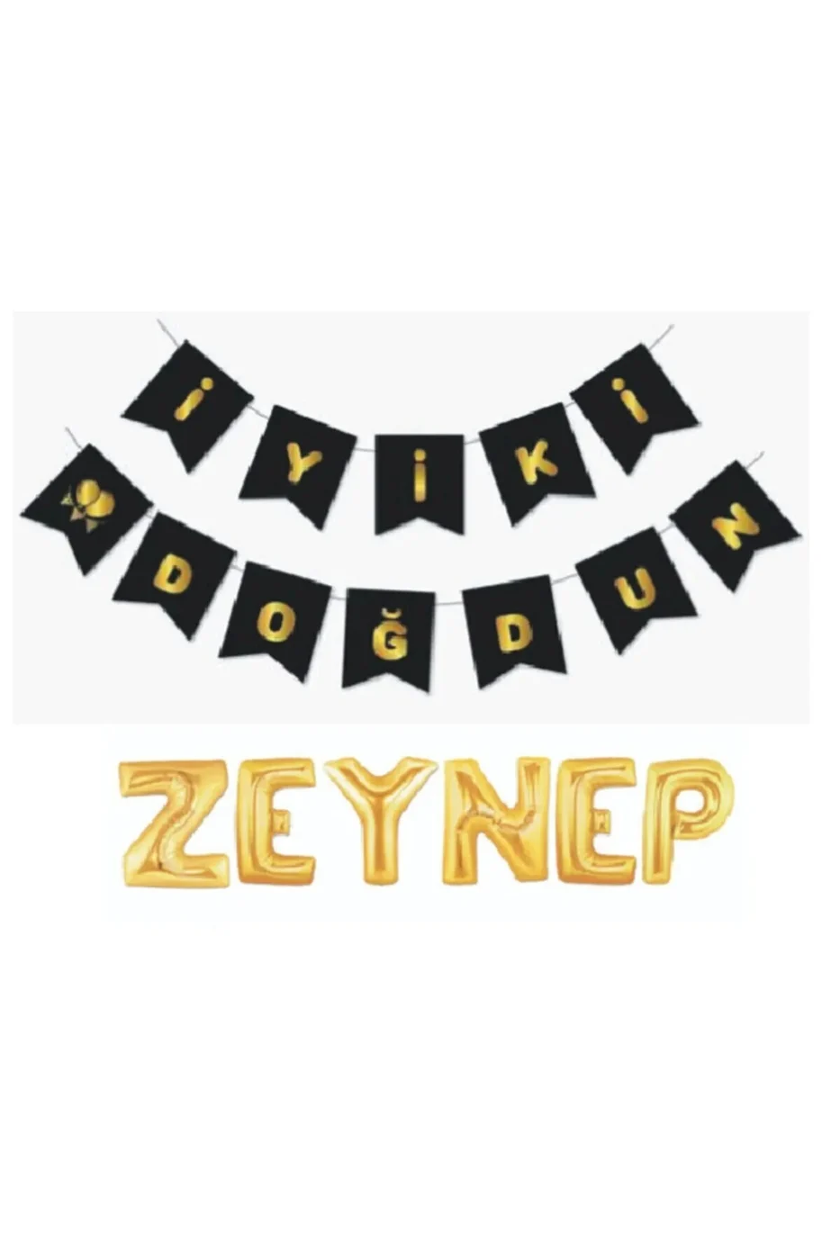 Iyiki Doğdun Banner Ve 6 Harfli Folyo Balon gorsel 3
