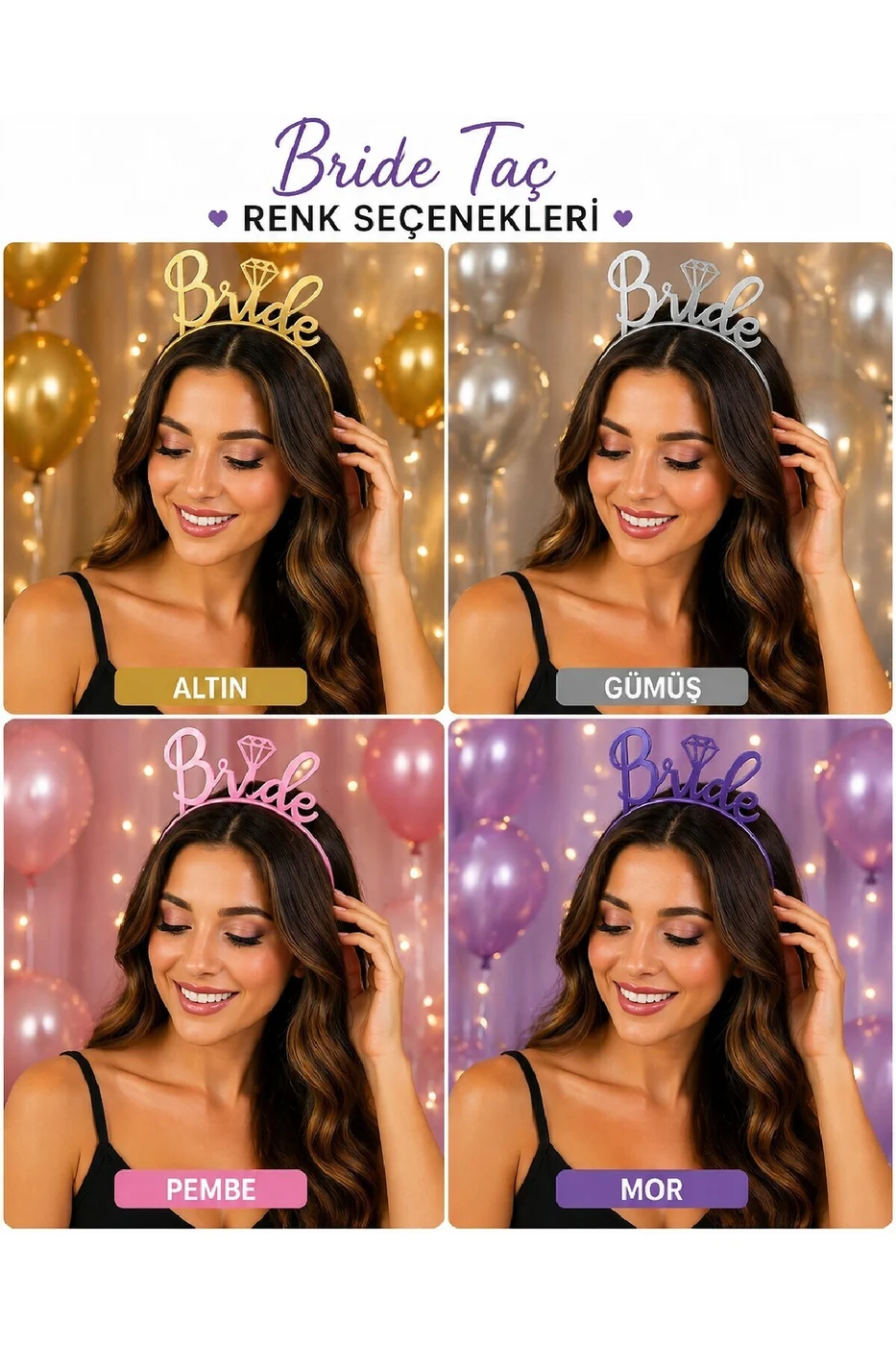 Beyaz Bride Taç – Bekarlığa Veda & Doğum Günü Parti Tacı gorsel 4
