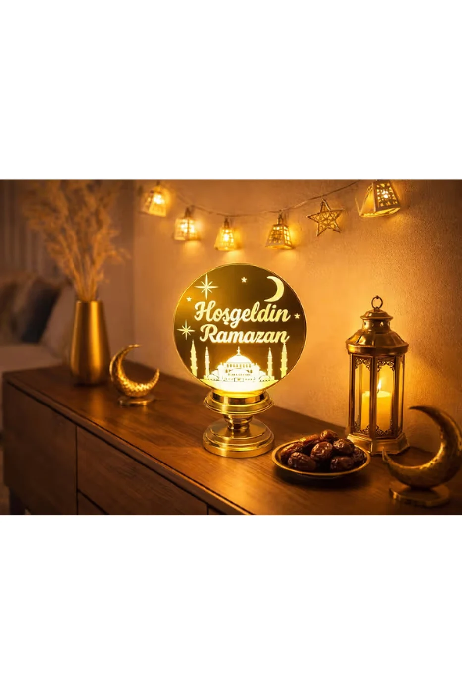 Lüks Hoşgeldin Ramazan Işıklı Dekor Ramazan Süsü gorsel 6
