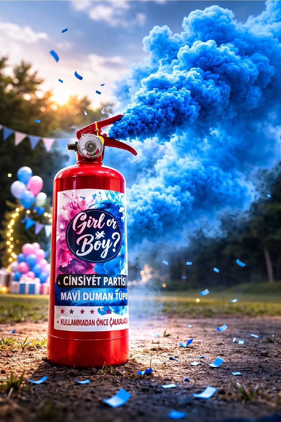 Cinsiyet Öğrenme Duman Tüpü Girl or Boy Pembe Mavi Seçenekli Gender Reveal gorsel 4