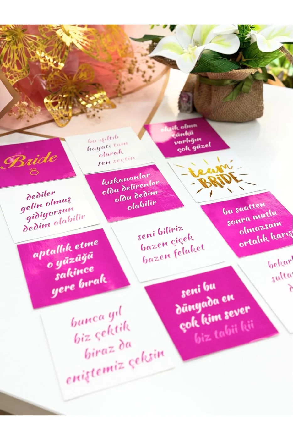 Bekarlığa Veda Partisi Motto 12 Adet Eğlenceli Kartlar Bride To Be Gelin gorsel 2