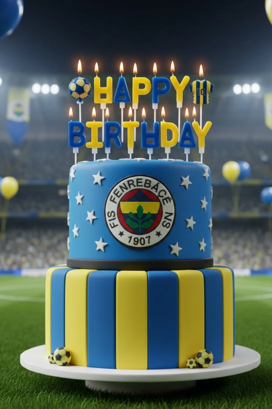 SARI LACİVERT TARAFTAR HAPPY BİRTHDAY MUM SETİ gorsel 6