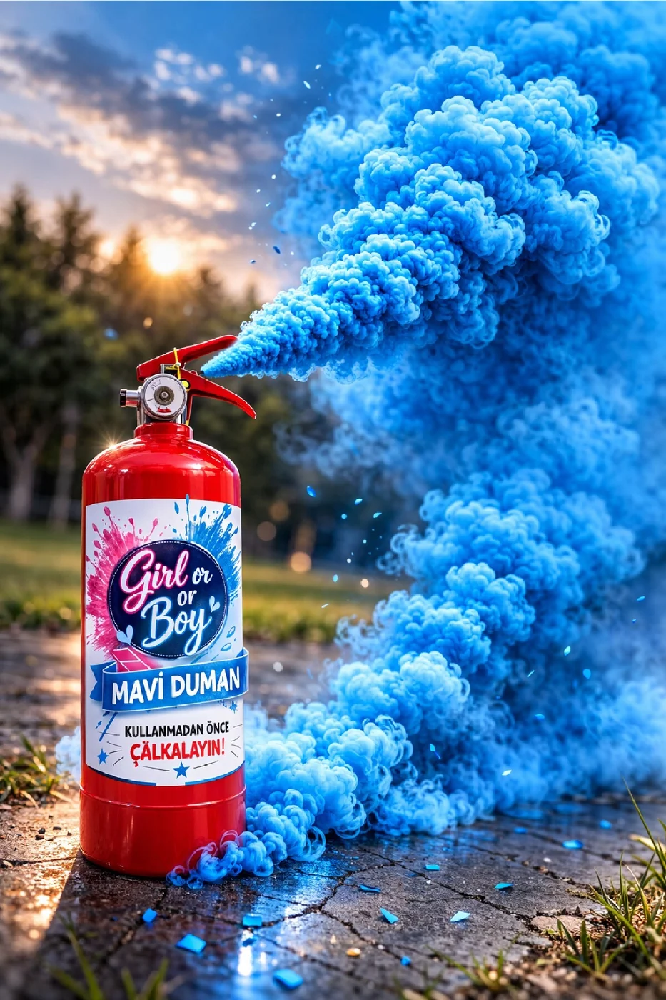 Cinsiyet Öğrenme Duman Tüpü Girl or Boy Pembe Mavi Seçenekli Gender Reveal gorsel 2