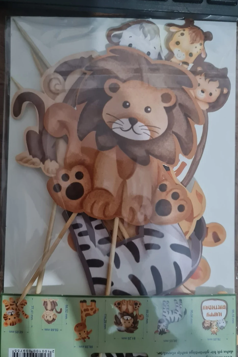 6 adet, Safari Temalı Doğum Günü Pasta Süsü Safari Baby Animal Pasta Süsü gorsel 8
