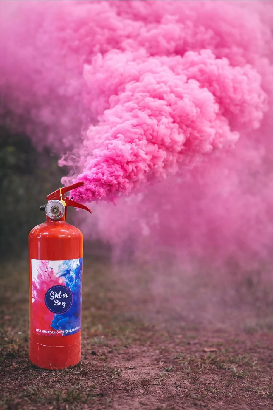 Cinsiyet Öğrenme Duman Tüpü Girl or Boy Pembe Mavi Seçenekli Gender Reveal