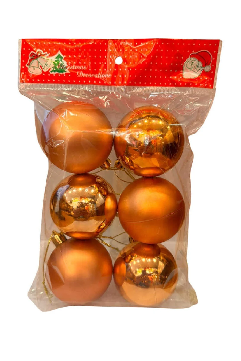 6 ADET CİCİ TOP YILBAŞI AĞAÇ SÜSÜ 6 CM gorsel 6