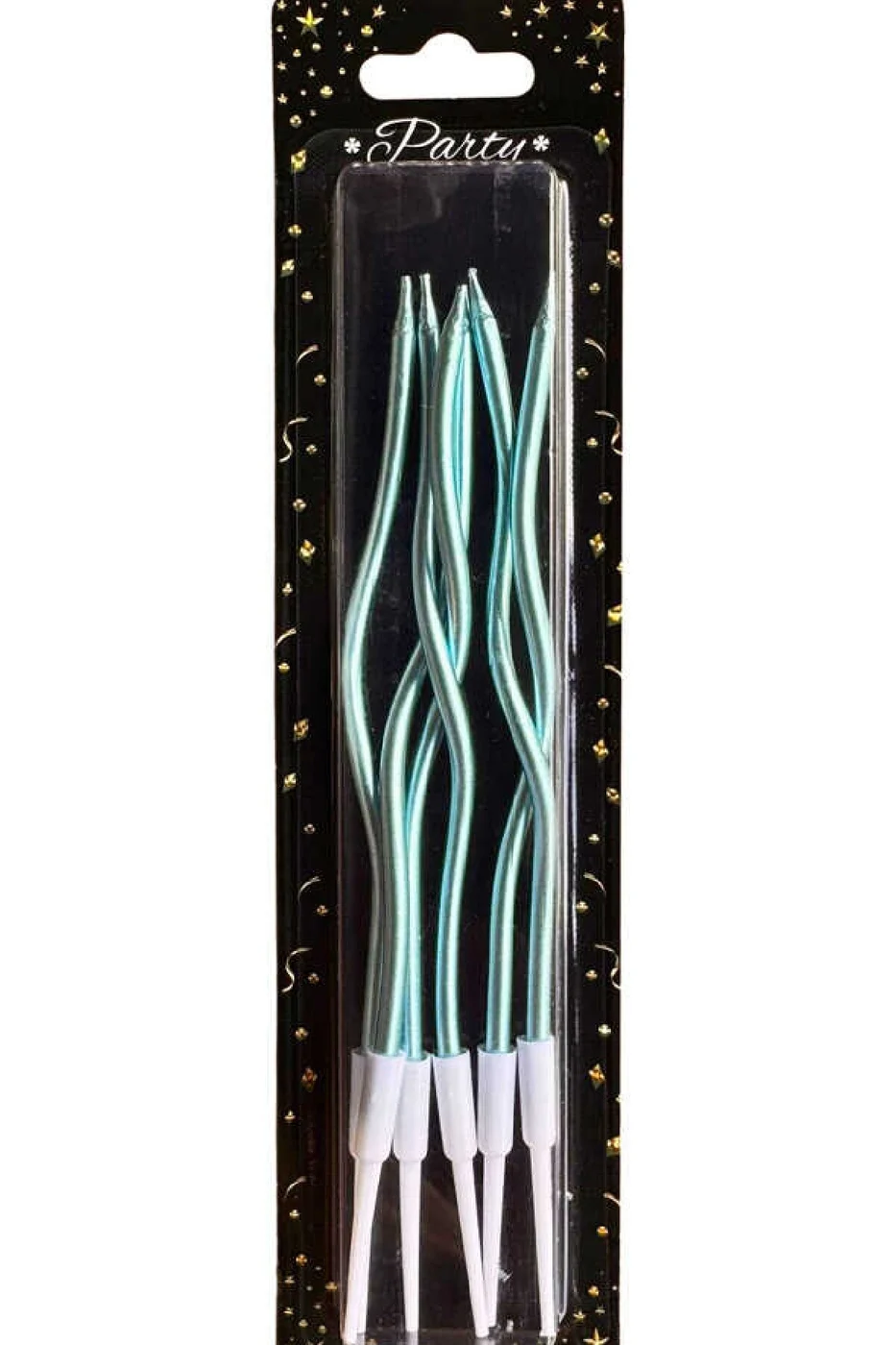 6'LI KIVRIMLI MAVİ MUM 15cm,SPİRAL MUM,KIVRIK MUM gorsel 5