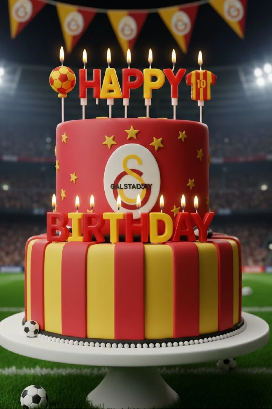 SARI KIRMIZI TARAFTAR HAPPY BİRTHDAY MUM SETİ gorsel 2