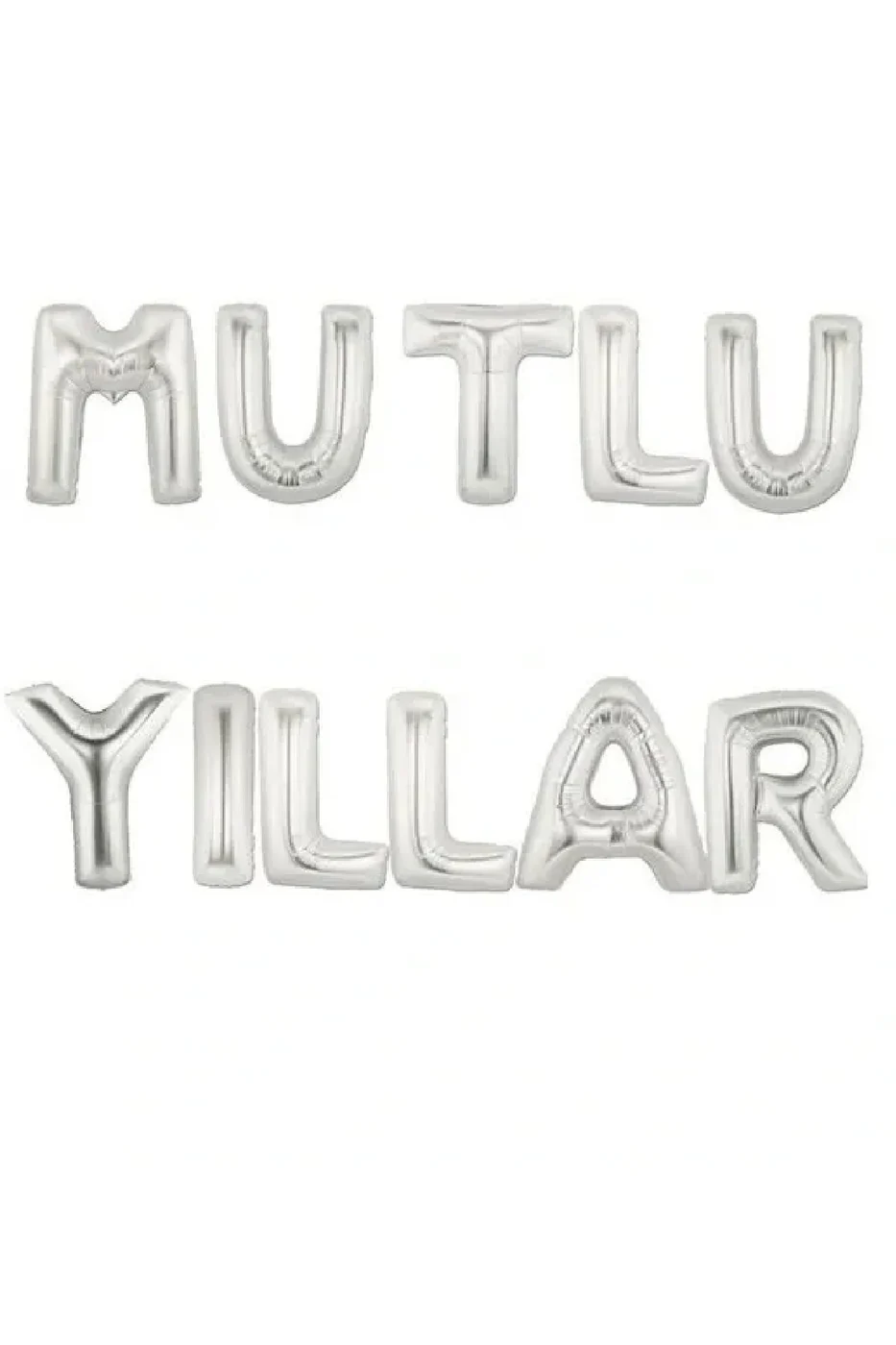 Mutlu Yıllar Folyo Balon Yazısı Set 36 cm Yılbaşı Süsü Seti gorsel 2