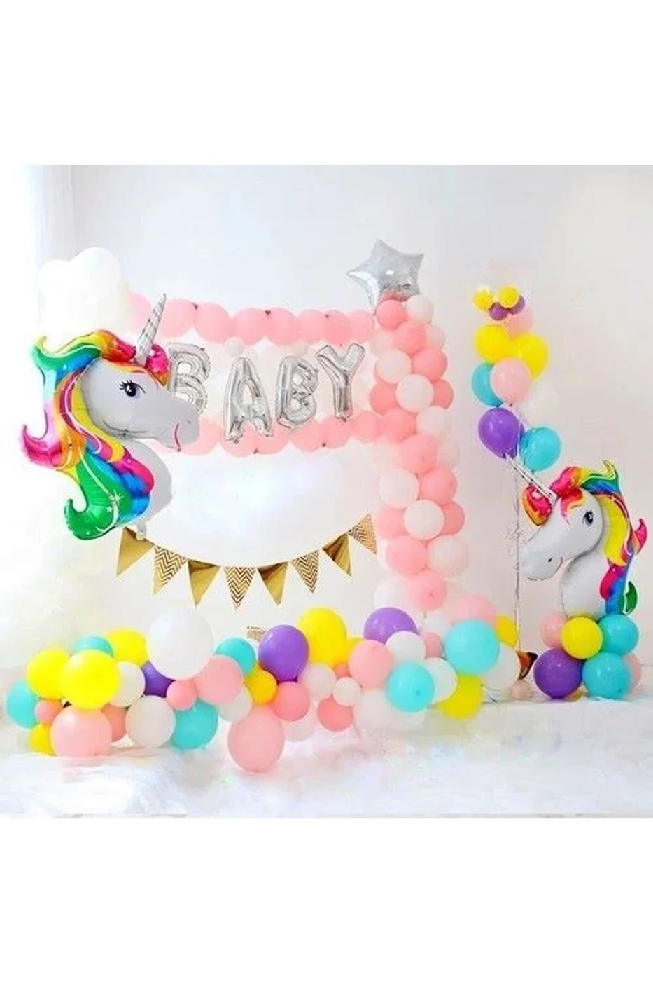 UNİCORN DOĞUM GÜNÜ PARTİ SETİ DOĞUM GÜNÜ SÜSÜ BALON ZİNCİRİ