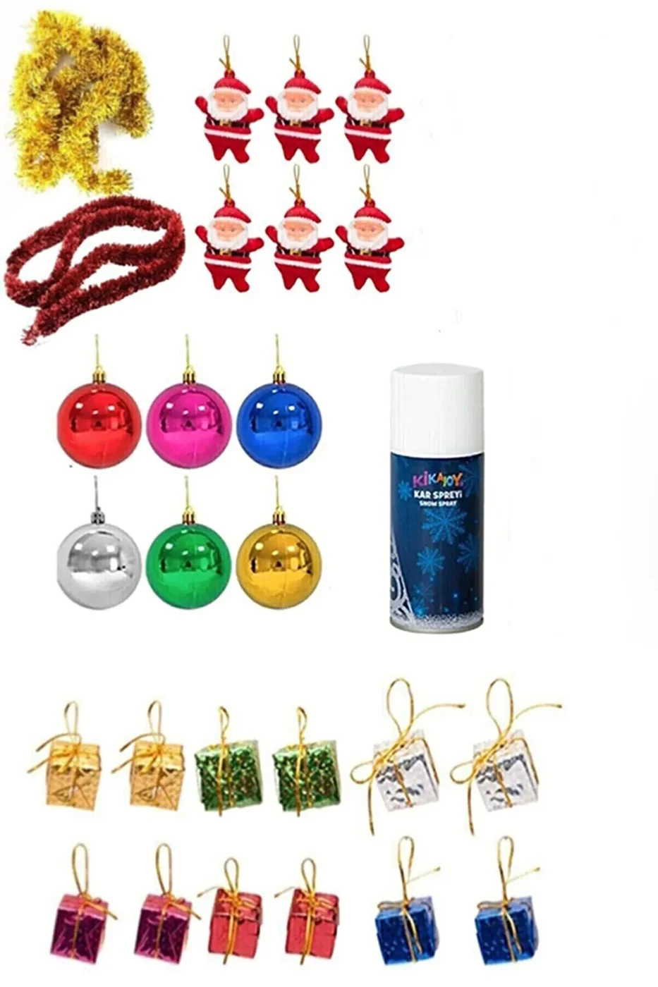 150 Cm Yılbaşı Çam Ağaç Seti 3 Metre Pilli Rgb Led Işıklı, gorsel 2