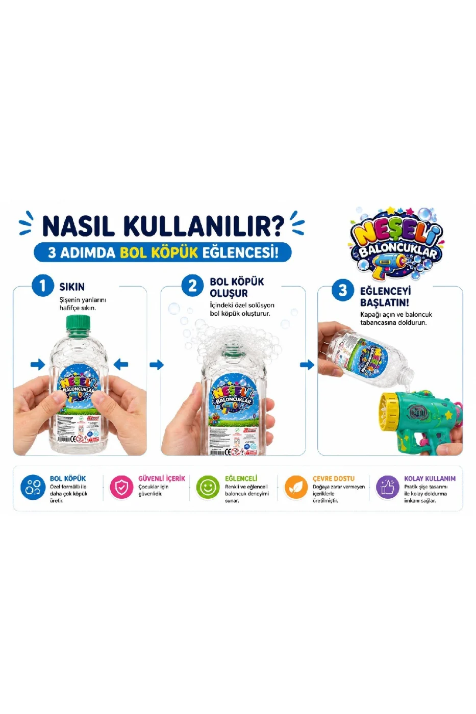 500ml Kaliteli Formül Baloncuk Sıvısı Likiti Köpük Tabancası Baloncuk Suyu gorsel 4