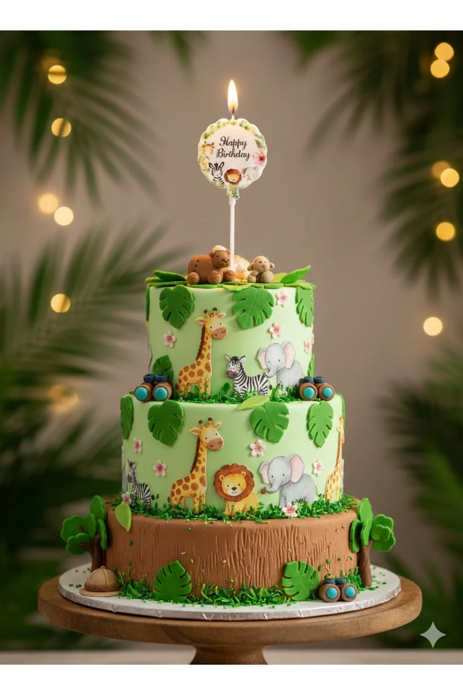 YUVARLAK SAFARİ HAPPY BİRTHDAY MUM