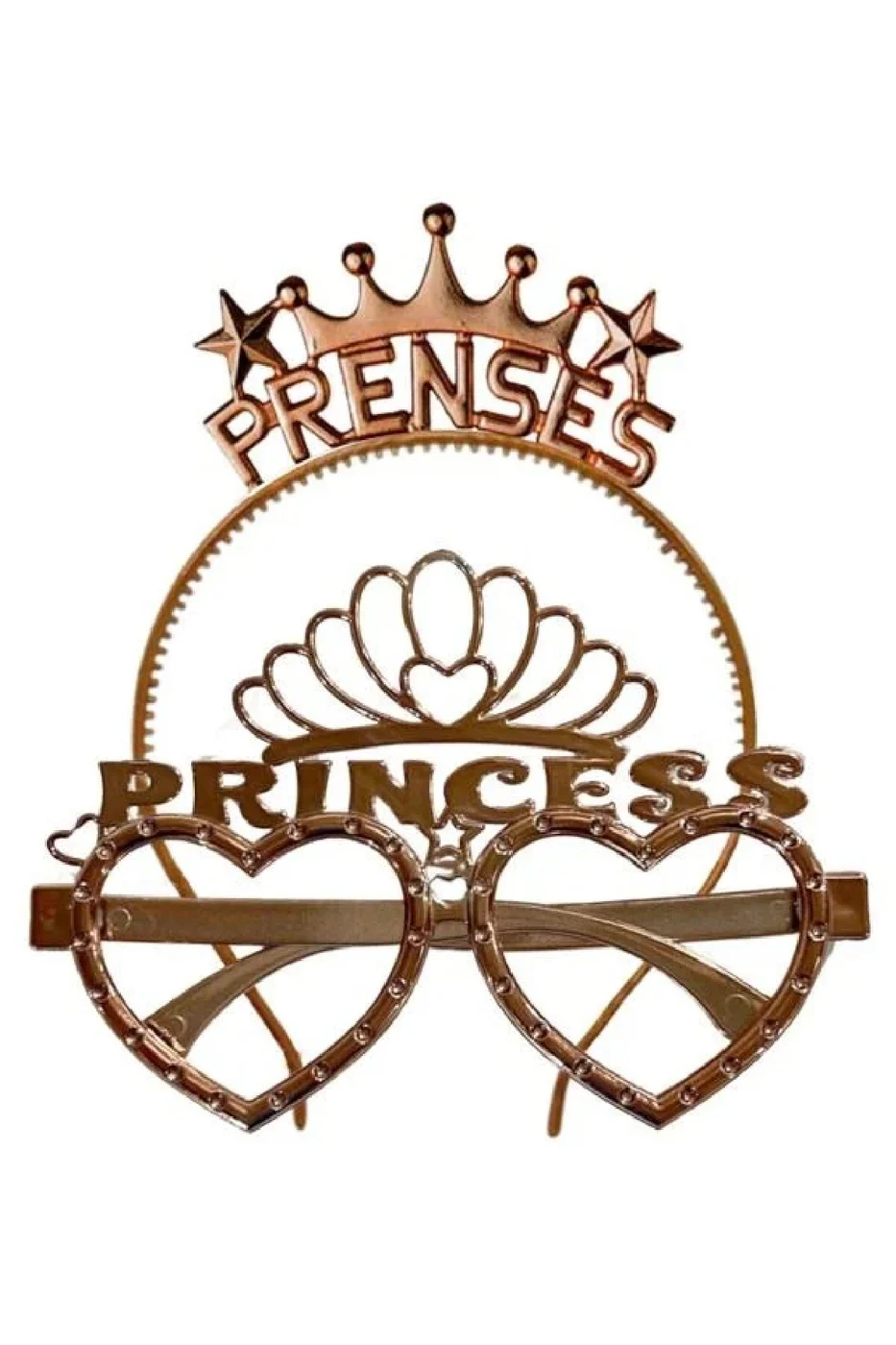 RoseGold Princess Tac Gözlük Seti Prenses Parti Aksesuar Taç Gözlük gorsel 4