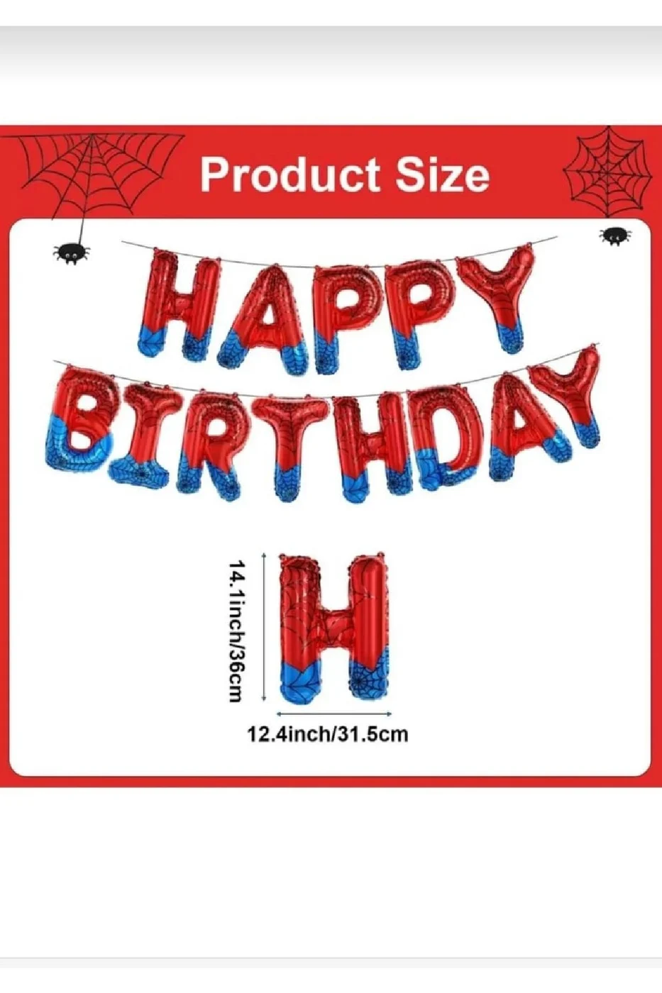 ÖRÜMCEK FOLYO HAPPY BİRTHDAY FOLYO SET KIRMIZI MAVİ gorsel 2