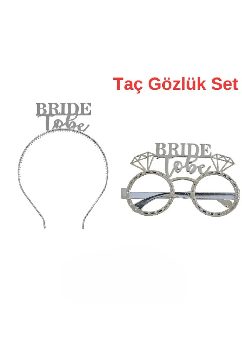 Gümüş Bride To Be Tac Gözlük Seti Bride To Be Parti Aksesuar Taç Gözlük gorsel 3
